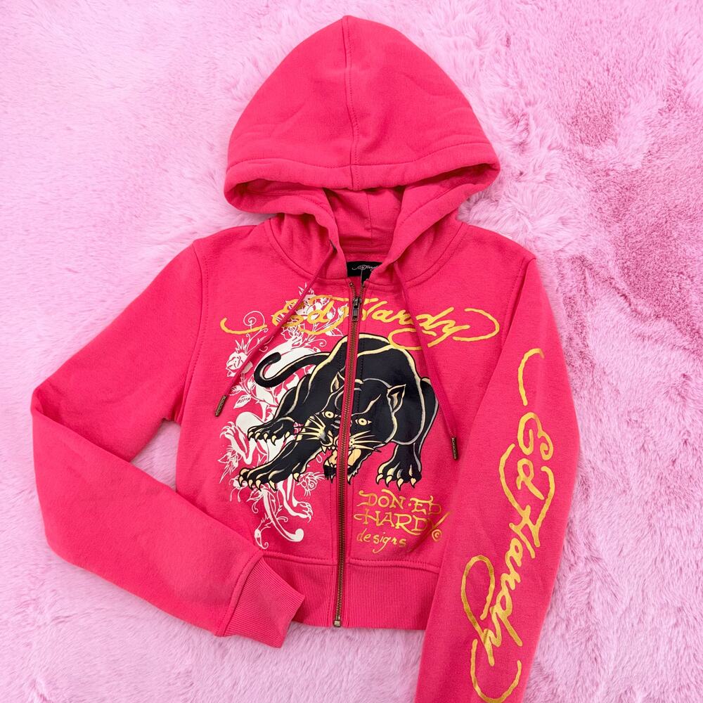 Ed Hardy Zip Up Hoodie (Size M)